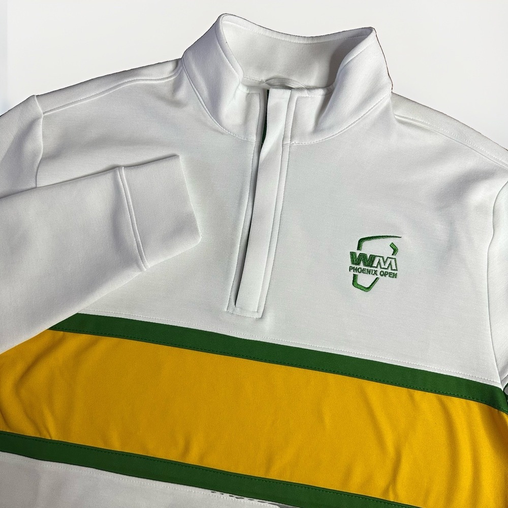 Swannies Waste Management Phoenix Open 1/4 Zip Pullover Mens Medium White Golf